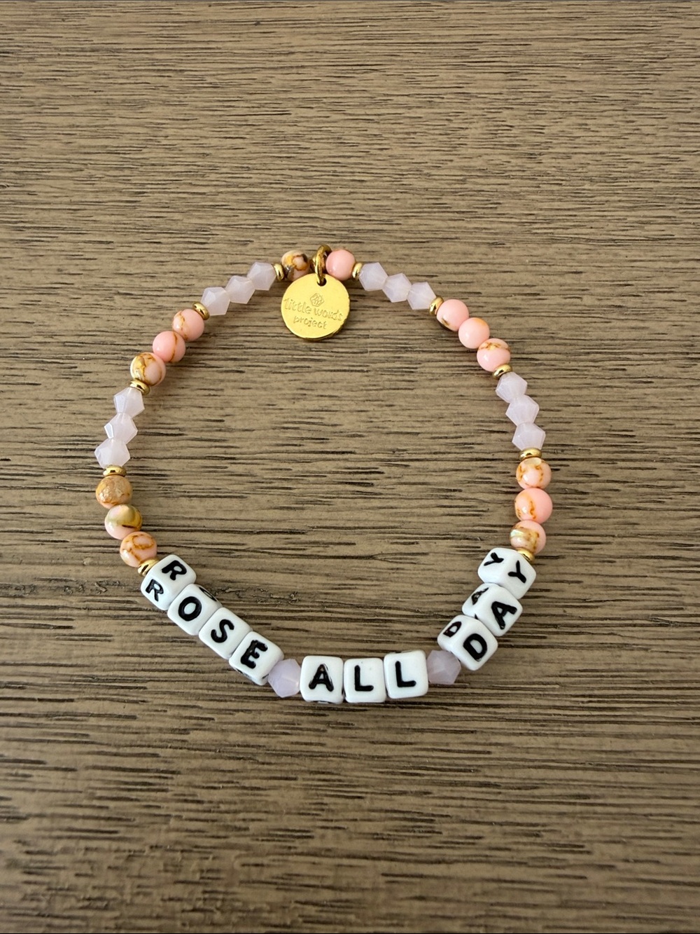 Little Words Project • “ROSE ALL DAY" Beaded Bracelet - Pink